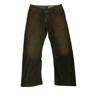 Rogan mens 36x30 green brown relaxed corduroy cotton blend jeans EuC